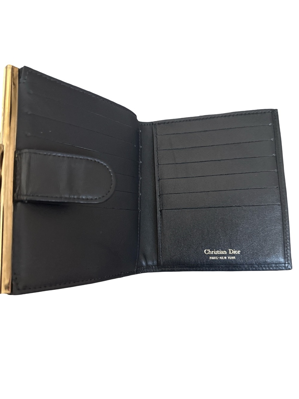 Authentic Dior Black Leather Card Holder with Gold Logo - Picture 13 of 15